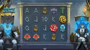 Tampilan visual slot Dynasty of Death dengan tema mitologi Yunani