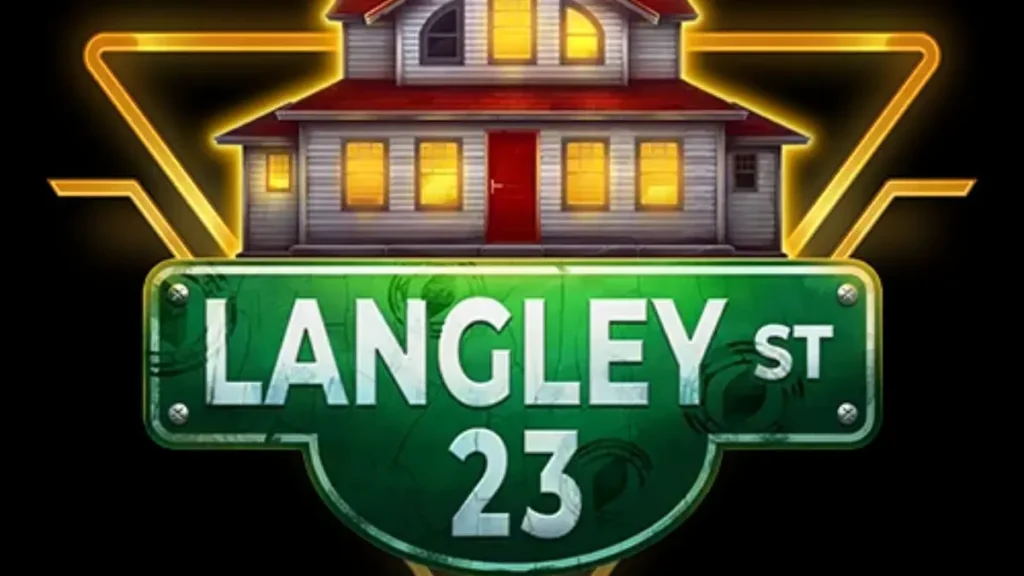 Tampilan visual slot Langley Street 23 dengan nuansa konspirasi 90-an dan ruang investigasi yang penuh misteri.